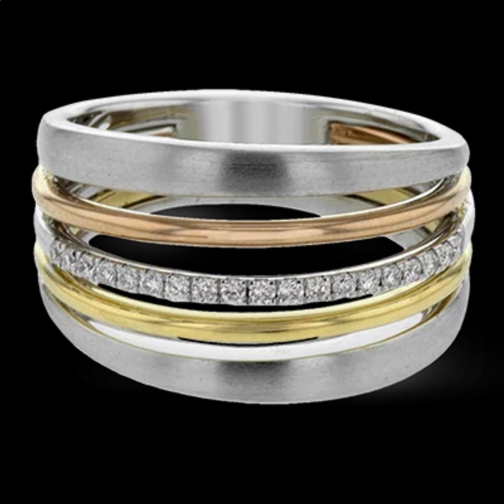 New 925 Silver Three Color Diamond 💍 Ring - Picture 4 of 6